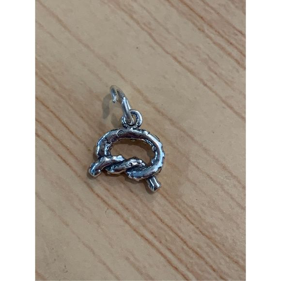 .925 Twisted Pretzel Sterling Silver Jewelry Charm - Picture 2 of 5